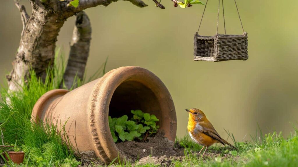 Warum ein schlichter Tontopf im Garten Rotkehlchen besser schützt als jeder Nistkasten