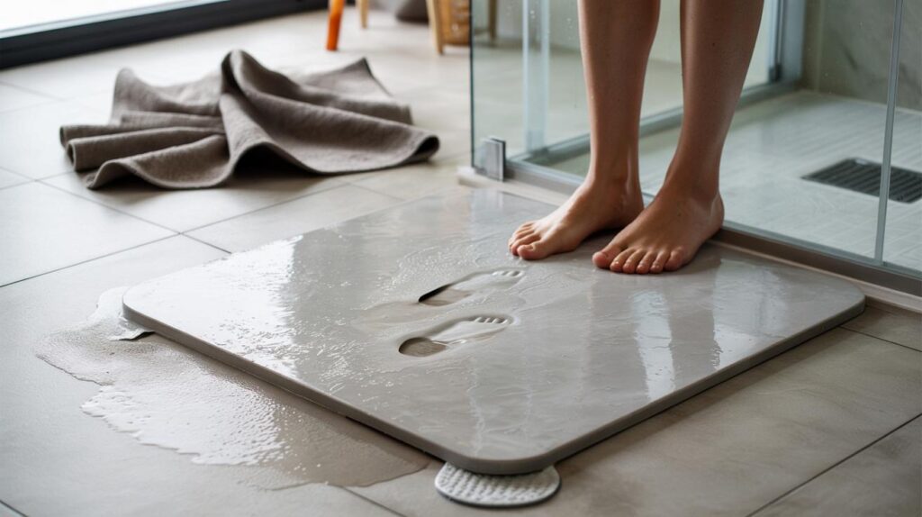 Stein-Badematten setzen